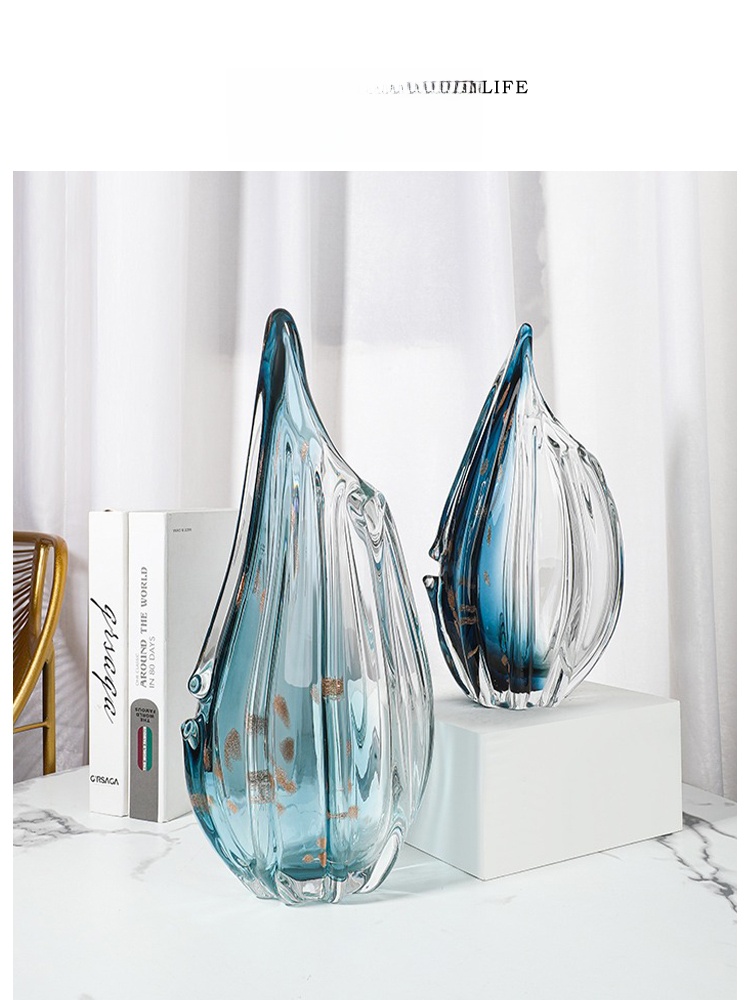 Luxury Lifestyle Brands - Jarrón de Vidrio Estilo Nórdico, Decoración
