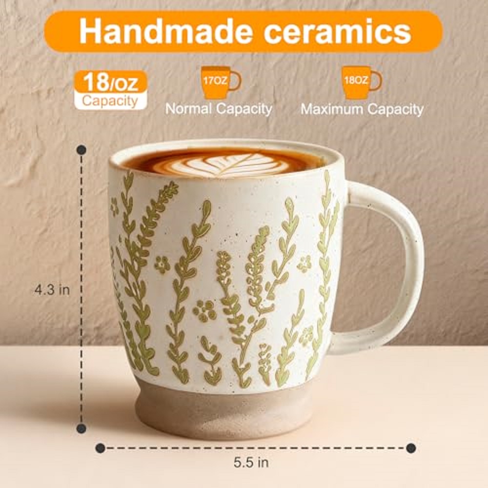 Taza de Café de 18 oz, Regalo  - Handmade Ceramic Mug reseña y precio