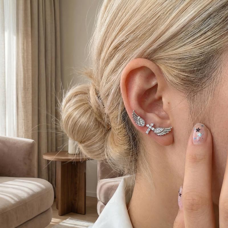 Pendientes de Cruz con Alas de - Luxury Lifestyle Party reseña y precio